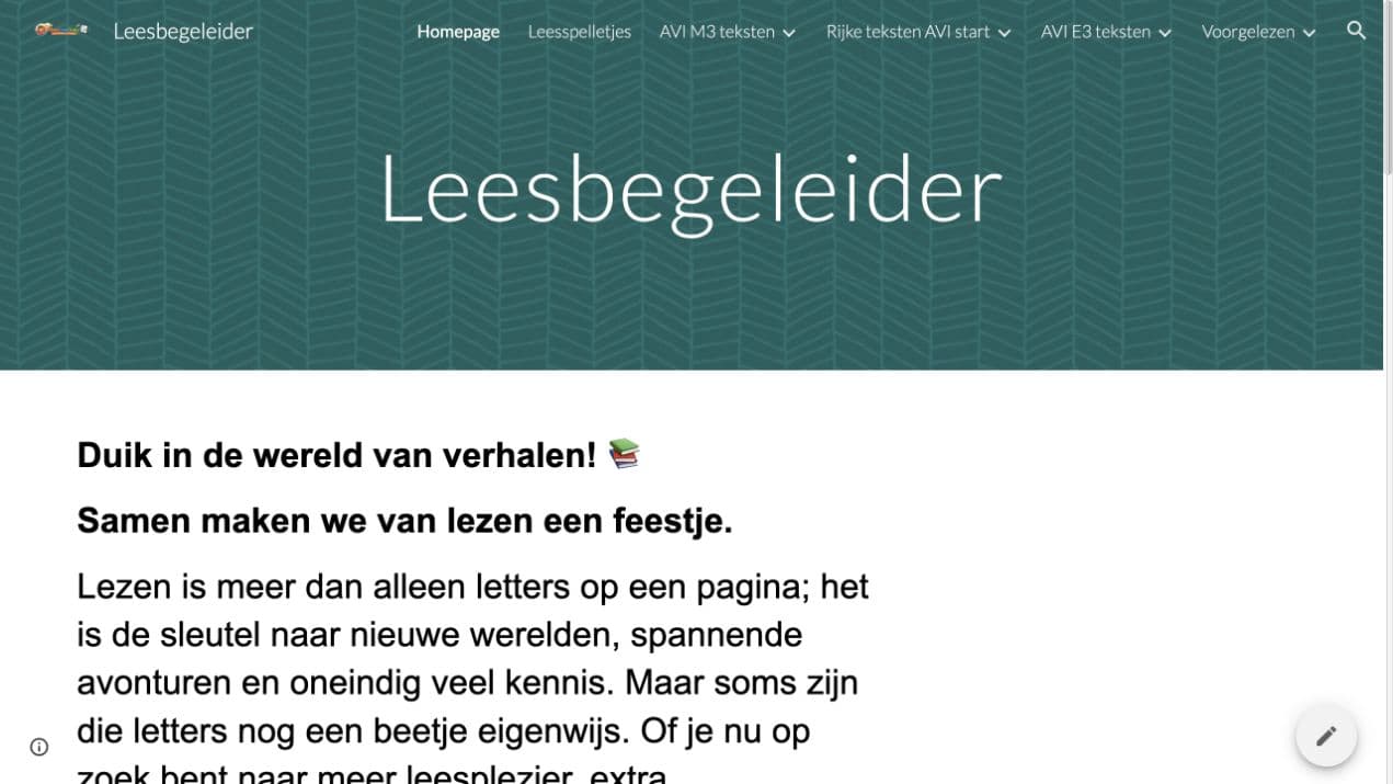 Homepage van Leesbegeleider